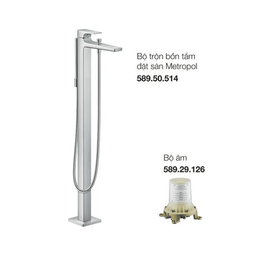 Bộ trộn bồn tắm đặt sàn Metropol 589.50.521